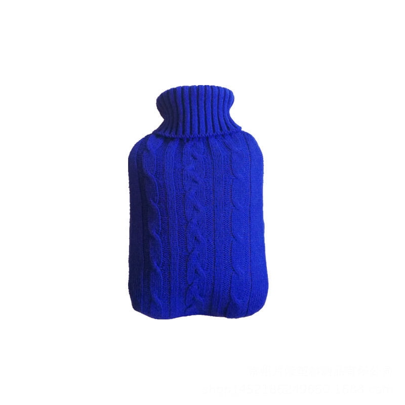 2L PVC Hot Water Bottle with Knitted Cover Bpa Free Odourless for Pain