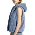 thumbnail image 5 of Puntoco Women's Striped Fleece Hoodie Warm Fleece Jacket Loose and Fleece Blue L, 5 of 8