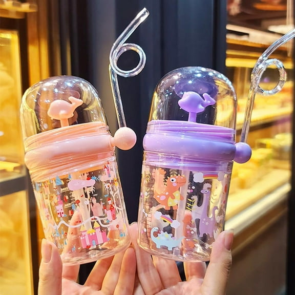 SSKFHGI 1PC Whale Water Cup 260ml Children Water Spray Cup Mug Baby Straw 2024