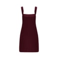 thumbnail image 6 of Oplxuo Corduroy Overall Dress for Women Adjustable Straps Casual Bib Dress Pinafore Suspender Short Dresses with Pockets, 6 of 7