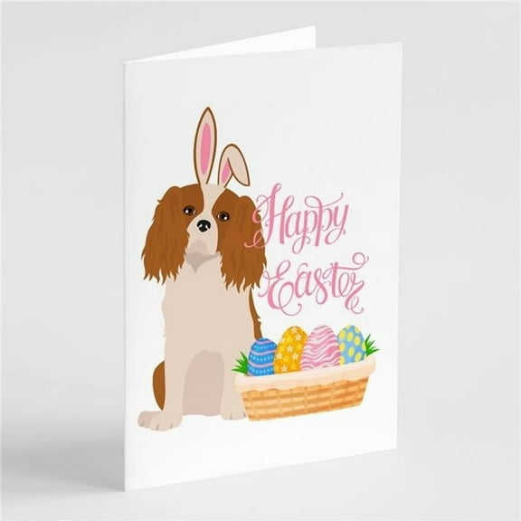 Blenheim Cavalier Spaniel Easter Greeting Cards and Envelopes Pack of 8 7 in x 5 in