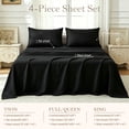 thumbnail image 6 of Jessy Home Bed Sheets Set 4 Piece Twin Sheet Set Black Cotton Blend Fitted Sheet, Flat Sheet & 2 Pillowcases Bedding Set, 6 of 11