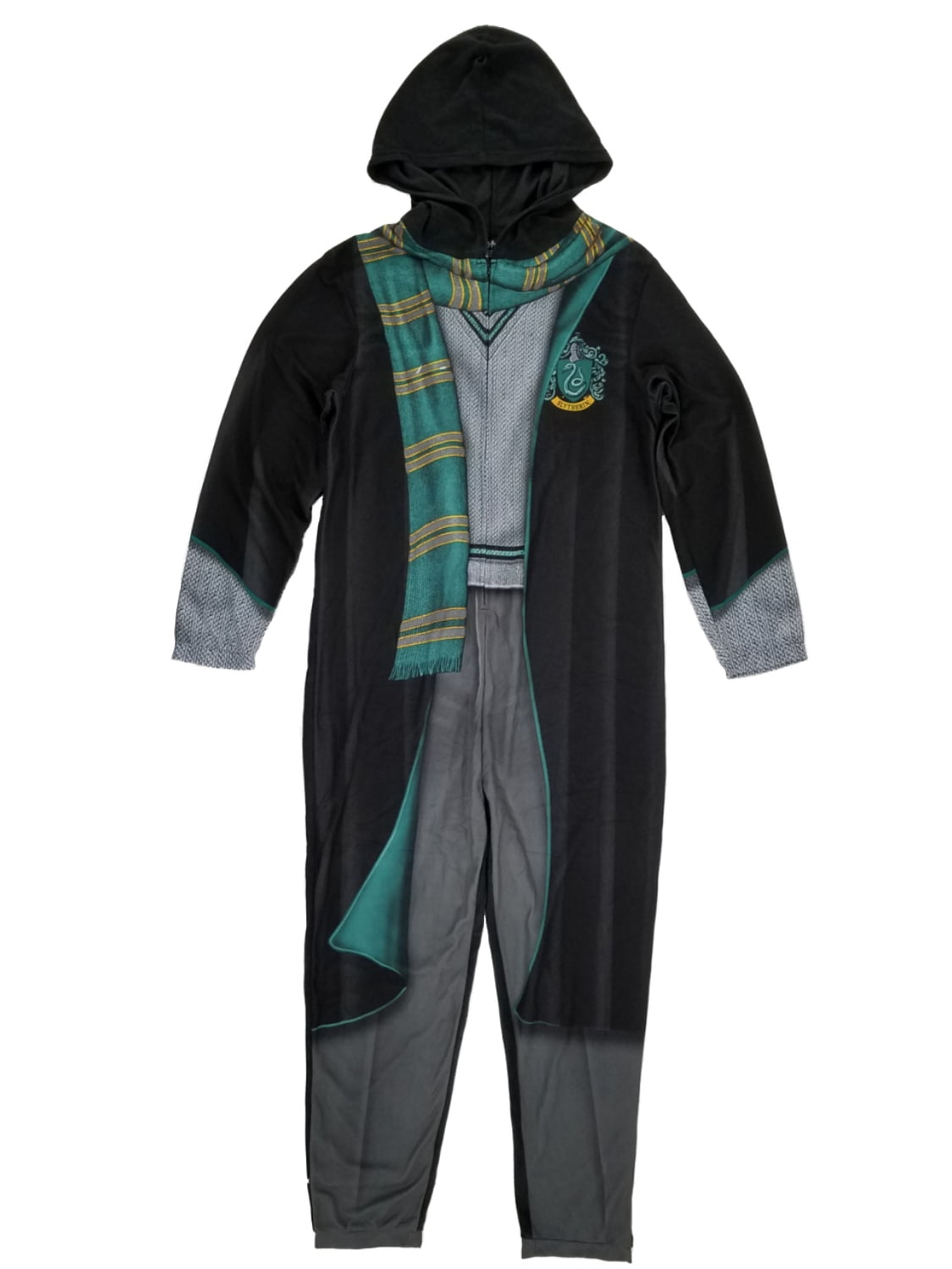 Harry Potter Slytherin Union Suit Costume Pajama with Hood 
