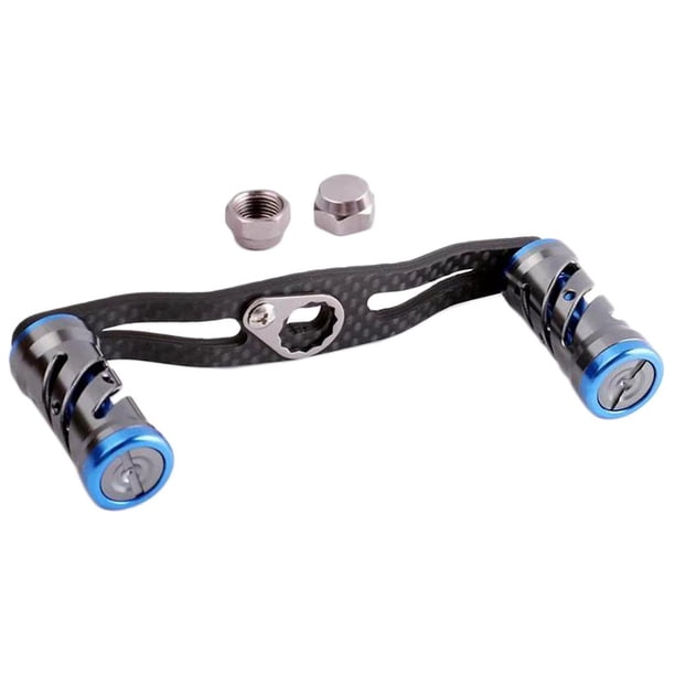 Carrete de Pesca Manija Perillas Dobles Mango de Carrete de Baitcasting Aluminio Azul plateado Sharpla Perilla del mango del carrete de pesca