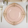 thumbnail image 6 of SDOTXA 10 Pack | Clear/Gold Baroque 8” Round Plastic Dessert Salad Plates  Disposable Tableware with Leaf Embossed Gold Rim, 6 of 11