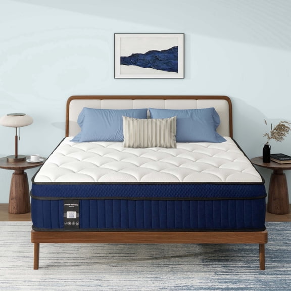 Queen Rose 12" Queen Size Memory Foam Hybrid Mattress, Breathable,Mattress in a box