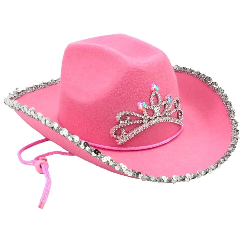 GiftExpress LED blinking pink tiara cowboy hat 