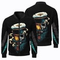 thumbnail image 4 of Chaqueta de vuelo para hombre con diseño de calavera punk, para deportes al aire libre, ciclismo, cortavientos, informal, holgada, a la moda, 2024, 4 of 5