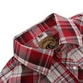 thumbnail image 4 of Coevals Club Men's Western Shirt Cowboy Plaid Country Pearl Snap Button Long Sleeve Two Pockets Work Shirts 27 Red White Small, 4 of 7