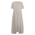 thumbnail image 4 of HomeGardon Liquidation! Robes d'Été pour Femmes 2025, Robes d'Été pour Femmes, Robe Unie Décontractée d'Été pour Femmes à Col Rond et Manches Courtes, P-XXXXXL, 4 of 4