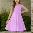 thumbnail image 7 of BRGZLK Girls Sleeveless Stretchy Dress Summer Trendy Solid Round Neck Swing A Line Dress School Recital Dance Dress with Pocket Purple 14-15 Years, 7 of 7
