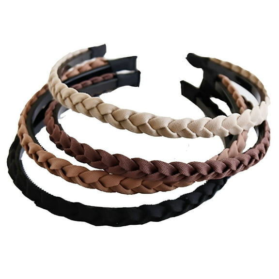 VANIDO 4 Pack Leather Headband Non-slip Fashion Wide Headband for Women Simple Headband Hairbands HairHoopbandSolid Color Soft PU Head Bands for Women Girls