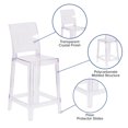 thumbnail image 2 of Ghost Counter Stool with Square Back in Transparent Crystal, 2 of 9