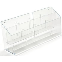 Set of 2, 3-Tiered Brochure Rack for Wall Mount or Tabletop Use, Holds 4x9 Pamphlets, 8-Pocket Literature Holder - Clear Acrylic