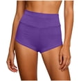 thumbnail image 2 of LVHAOGJOB Womens Shorts Elastic Waist Purple Comfy Shorts Pants for Women Solid Color, 2 of 6
