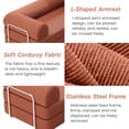 thumbnail image 5 of AMZFUN 63 Inch Full Size Floor Sofa, Corduroy Fabric With High Density Resilient Foam Filling, Multi-Purpose Folding Sofa for Living Room/Guest Room/Office/Apartment, Punmpkin, 5 of 8