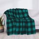 thumbnail image 3 of Fotbe Teal On Black Plaid Manta de Franela con Estampado, Manta Ultrasuave para Cama, Sofá, Auto, Hipoalergénica y Antibolitas-60"x50", 3 of 6