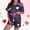 Purple, variant on Vetsdori Womens Short Sleeve Pajamas Sets 2 Pieces Sleepwear Homewear Shorts & Top Casual Loungewear Heart Print Soft,Pockets Button up Pajamas for Women Summer