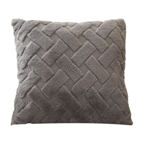 Funda de cojín de felpa, funda de almohada cuadrada con cremallera oculta para sala de estar, dormitorio, hogar, oficina, decoración