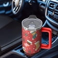 thumbnail image 4 of 40 Oz Santa Plaid Tumbler With Handle, Xmas Coffee Travel Mug Cup, Holiday Gift Ideas, 4 of 4