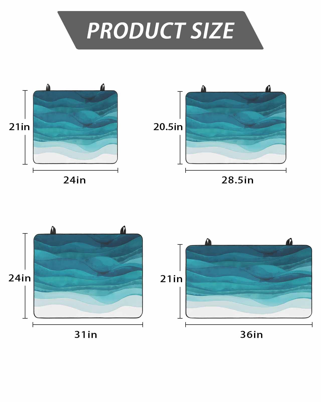 Stove Top Covers for Electric Stove, Teal Turquoise Waves Glass Stovetop Cover Protector, Ombre Coastal Ocean Water Abstract Induction Cooktop Protector Oven Mat for Kitchen Countertop 28.5"x20.5"