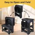 thumbnail image 6 of 2 Step Folding Stool Non Slip 300 lb Capacity Foldable Step Stool 8 and 17 Inch Dual Height Portable Foot Stool for Kitchen Bathroom Black, 6 of 8