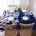 thumbnail image 5 of Navy Blue Coral Rectangle/Square/Round Waterproof Tablecloths 60x102 inch Coastal Summer Beach Nautical Seaside Polyester Table Cloth Table Cover Tabletop for Wedding Party Dinner, 5 of 6