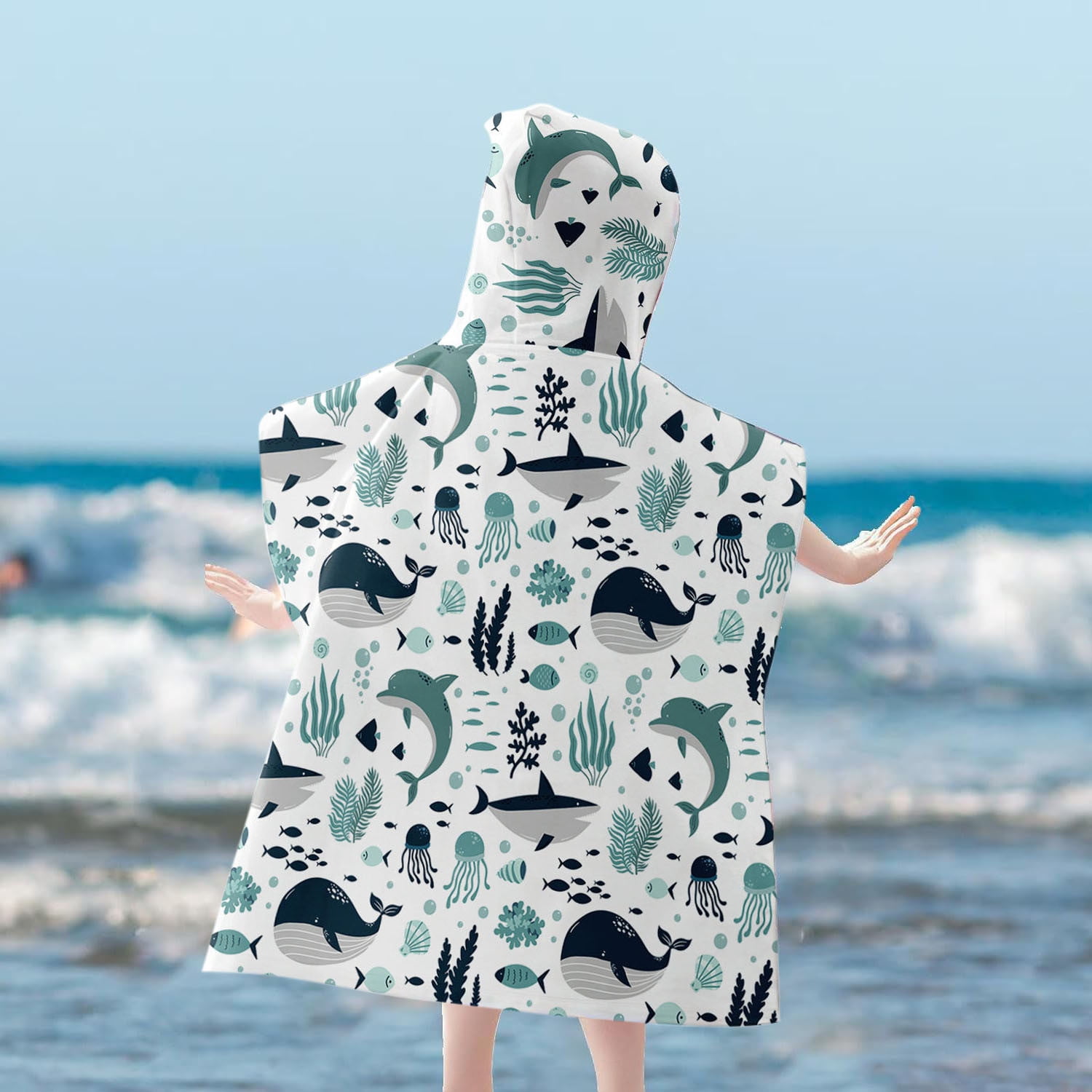 Kids Hooded Towel Wearable Towel Kids Animal Cartoon Patterns Kids