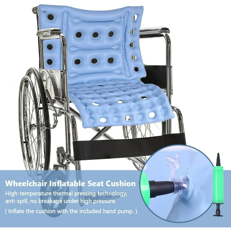 NOGIS Inflatable Wheelchair Cushions for Pressure Relief for Sores,  Bedridden Air Inflatable Seat Cushion with Full Back for Wheelchair,  Anti-Bedsore Seat Pad for Elderly Disabled Handicap 