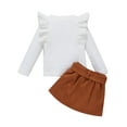 thumbnail image 5 of LAPAKIDS Kids Toddler Baby Girl Ruffle Tops Shirt Skirt Outfits Set Clothes 12-18 Months, 5 of 8