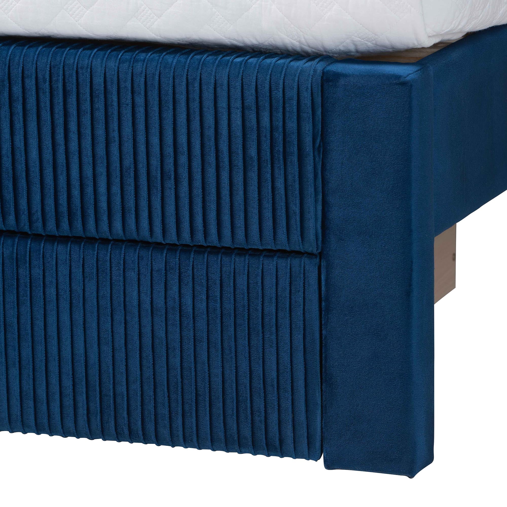 Baxton Studio Elora Modern Storage Bed, Queen, Navy Blue