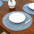 thumbnail image 5 of 4Pcs/6Pcs/8Pcs Round Braided Placemats Washable Cotton Polyester Round Placemats for Kitchen Dining Table Round Table Mats, 15 inch, 5 of 9