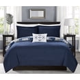 thumbnail image 2 of Chic Home Tethys 6-Piece Reversible Patchwork Duvet Cover Set, Twin X-Long, Blue, 2 of 4