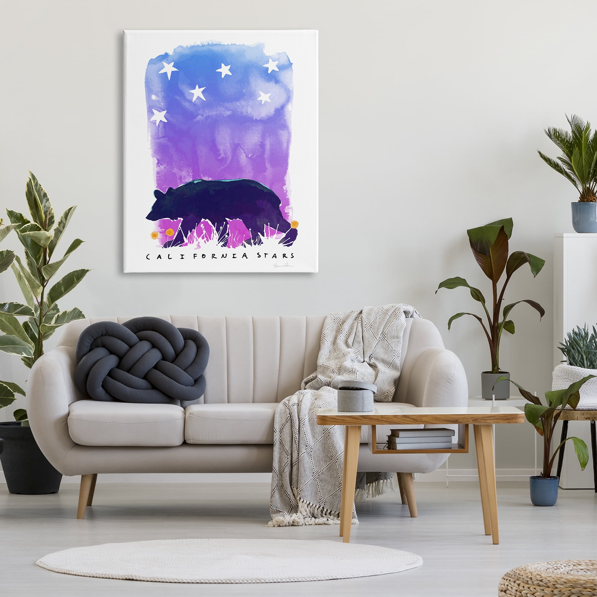 Stupell Industries California Stars Vivid Bear Under Starry Sky Graphic Art Gallery Wrapped Canvas Print Wall Art, Design by Shane Donahue