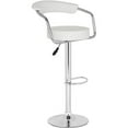 thumbnail image 3 of SAFAVIEH Angus Contemporary 39.4" Swivel Bar Stool, White, 3 of 4