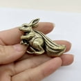 thumbnail image 3 of Vintage Brass Rabbit Statue Brass Bunny Figurine Lifelike Miniature Rabbit Statue, 3 of 5