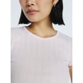 thumbnail image 4 of Free Assembly Women's and Women's Plus Pointelle Mini Tee with Short Sleeves, Sizes XS-4X, 4 of 5