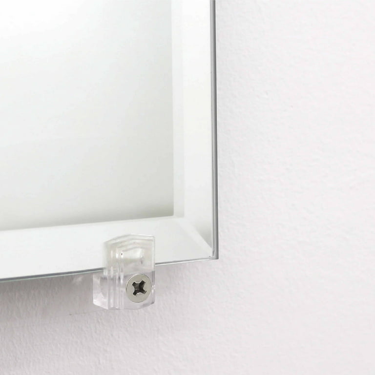 12 Clear Mirror Holder Clips Wall Mounting Transparent Brackets