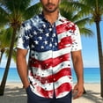 thumbnail image 2 of Jinhomg Mens Funny Hawaiian Shirts Novelty American Flag Graphic Tees Button Down Short Sleeve Tropical Holiday Beach Aloha Shirt Red XXXXXL, 2 of 7