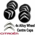 thumbnail image 5 of 4pcs 60mm Wheel Center Hub Caps Cover Rim Logo Emblem for Citroen Black, 5 of 5