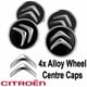 thumbnail image 1 of 4 Uds. Aplicables a cubiertas de ruedas de aluminio X4 de 60mm para Citroen C2 C4 C5 C6 c-quatre Logo negro/cromo, 1 of 5