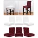thumbnail image 1 of 6X Silla Con Respaldo Bajo Asiento Cubierta De Bar Mostrador Taburete Funda Antideslizante Blanco + Color Rojo Vino Baoblaze Funda de asiento de terciopelo con respaldo bajo, 1 of 8