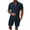 Navy, variant on GERsome Men's 2 Piece Outfits Short Sleeve Casual Solid Color Button Down Shirts and Shorts Set S-3XL