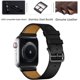 thumbnail image 2 of Negro/Marrón Compatible con Apple Watch Band 42 mm 44 mm 45 mm, Correa de repuesto de cuero marrón de una sola vuelta para iwatch Series 7 Se Series 6 Series 5 Series 4 Series 3, 2 of 5