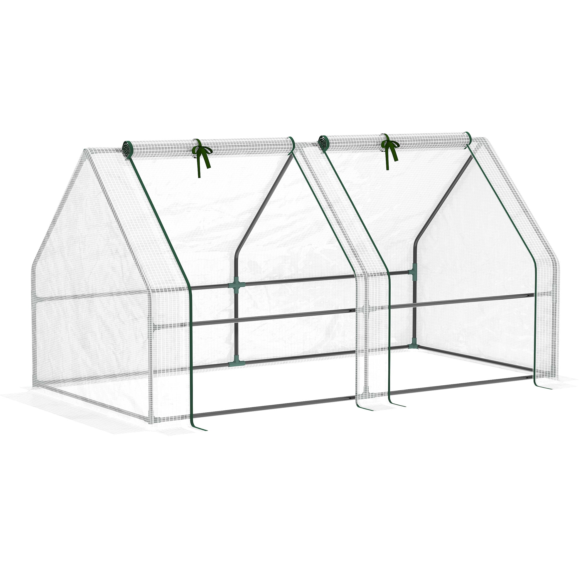 Outsunny 6' x 3' x 3' Portable Mini Greenhouse with Windows, White