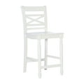thumbnail image 6 of Linon Asher 24.25" Wood Farmhouse Counter Stool with X Back Plank Seat in White, 6 of 11