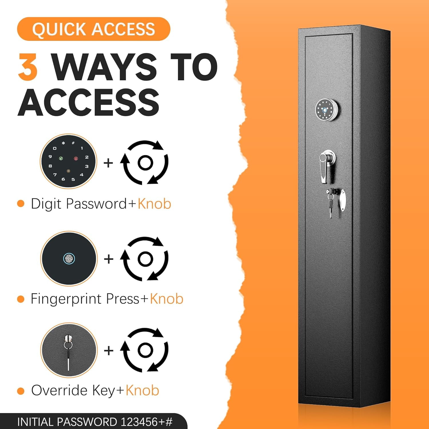 SUNCROWN 2-4 Gun Safe, Gun Cabinets for Rifles and Shotguns, Rifle Gun Safes for Home,Quick Access Rifle Safe with Digital Keypad