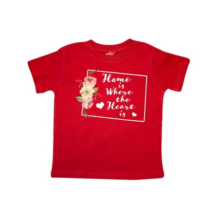 

Inktastic Colorado Home is Where the Heart is with Watercolor Floral Gift Toddler Boy or Toddler Girl T-Shirt