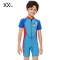 thumbnail image 2 of Trajes de baño de neopreno Trajes de baño térmicos Secado rápido Niños con traje de neopreno corto de manga corta Jóvenes Playa Sunprotección para Snorkel Surfing XXL Vogacara  OD003652-05, 2 of 7