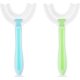 thumbnail image 1 of 2 cepillos de dientes en forma de U, cerdas de silicona para cepillos de dientes para niños, masajea las encías y proporciona una limpieza profunda, cepillo de dientes manual para niños de 6 a 12 años, 1 of 5